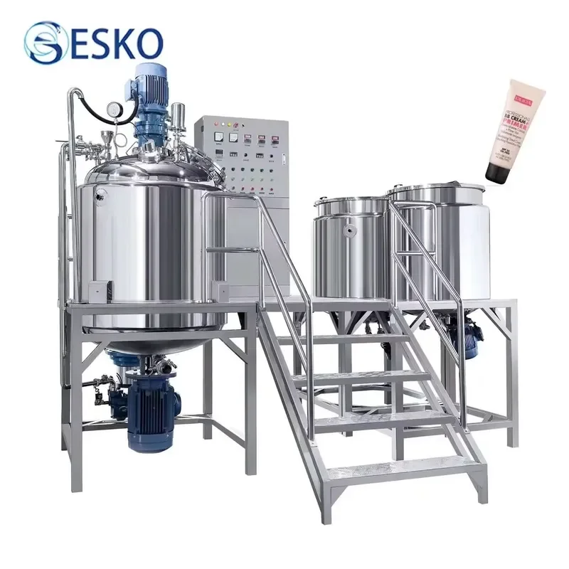HCY ESKO 1000L Vacuum Mixer Emulsifier Homogenizer Mixing Tank for Cream Lotion Hair Dye Paste Ointment Mayonnaise