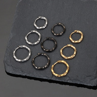 2Pcs Stainless Steel Twisted Spiral Fine Needle Small Hoop Earrings For Women Ear Bone Buckle Round Circle Earrings Gifts