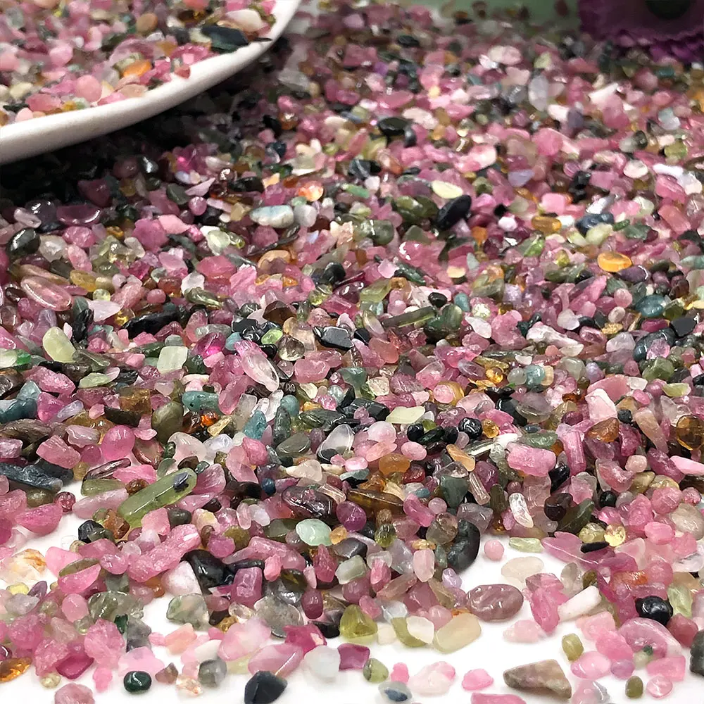 Natural Stone Colorful Tourmaline Chips Gravel Crystals Stone Gemstones Minerals Quartz Energy Chakra Home Decoration Spiritual