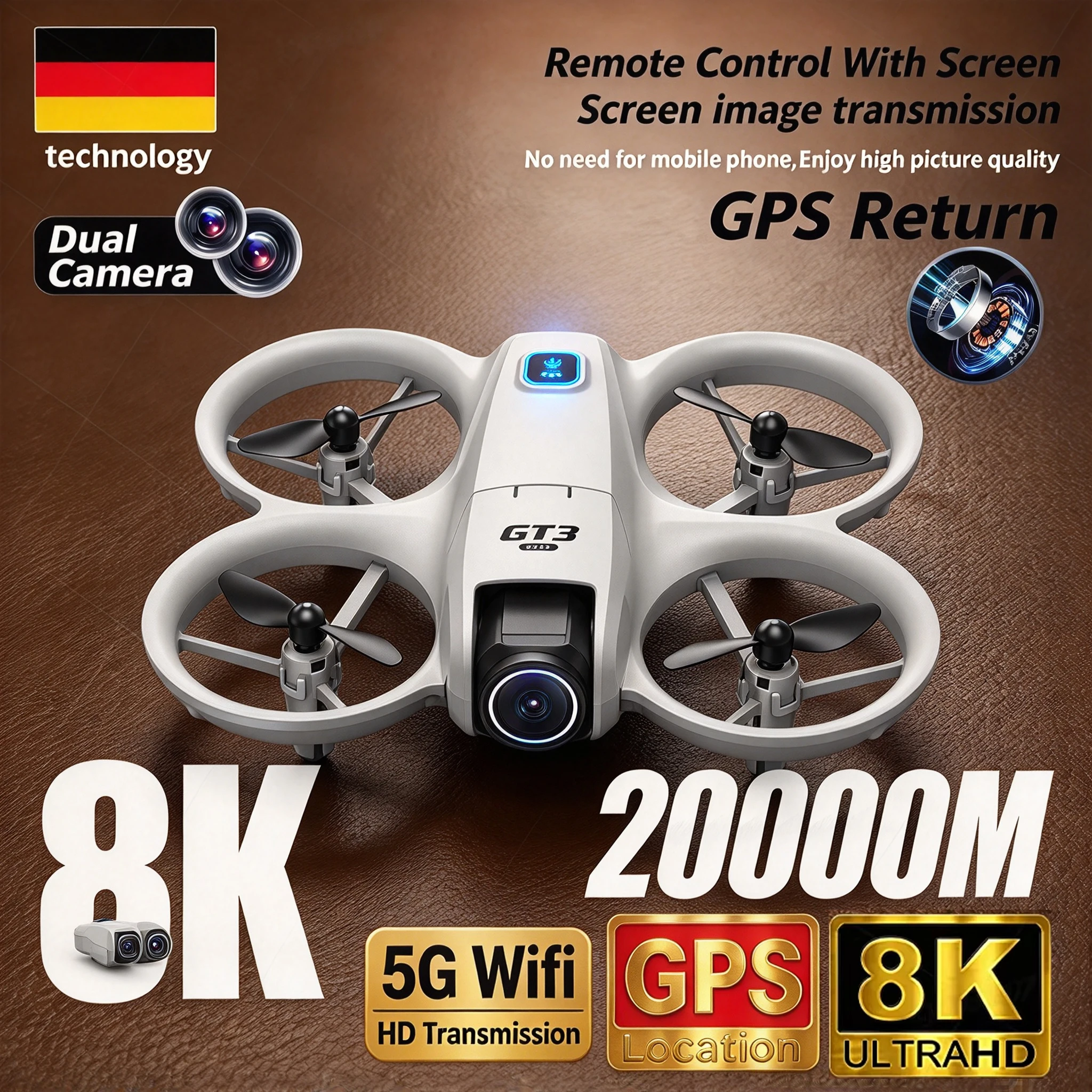 2026 NEW Hot Professional 6K 8K HD Air Mini Folding Drone Obstacle Avoidance Remote Control Brushless Folding RC Drone Gift Toy
