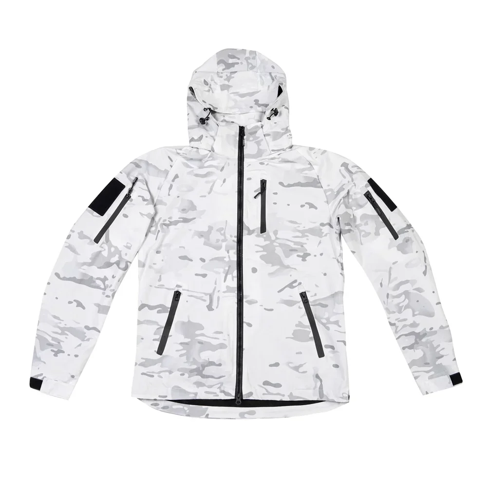 Polyester Cotton MCAP Snow Camouflage White Coat Outdoor Commuting Spring And Autumn Men And Women Tactical Top