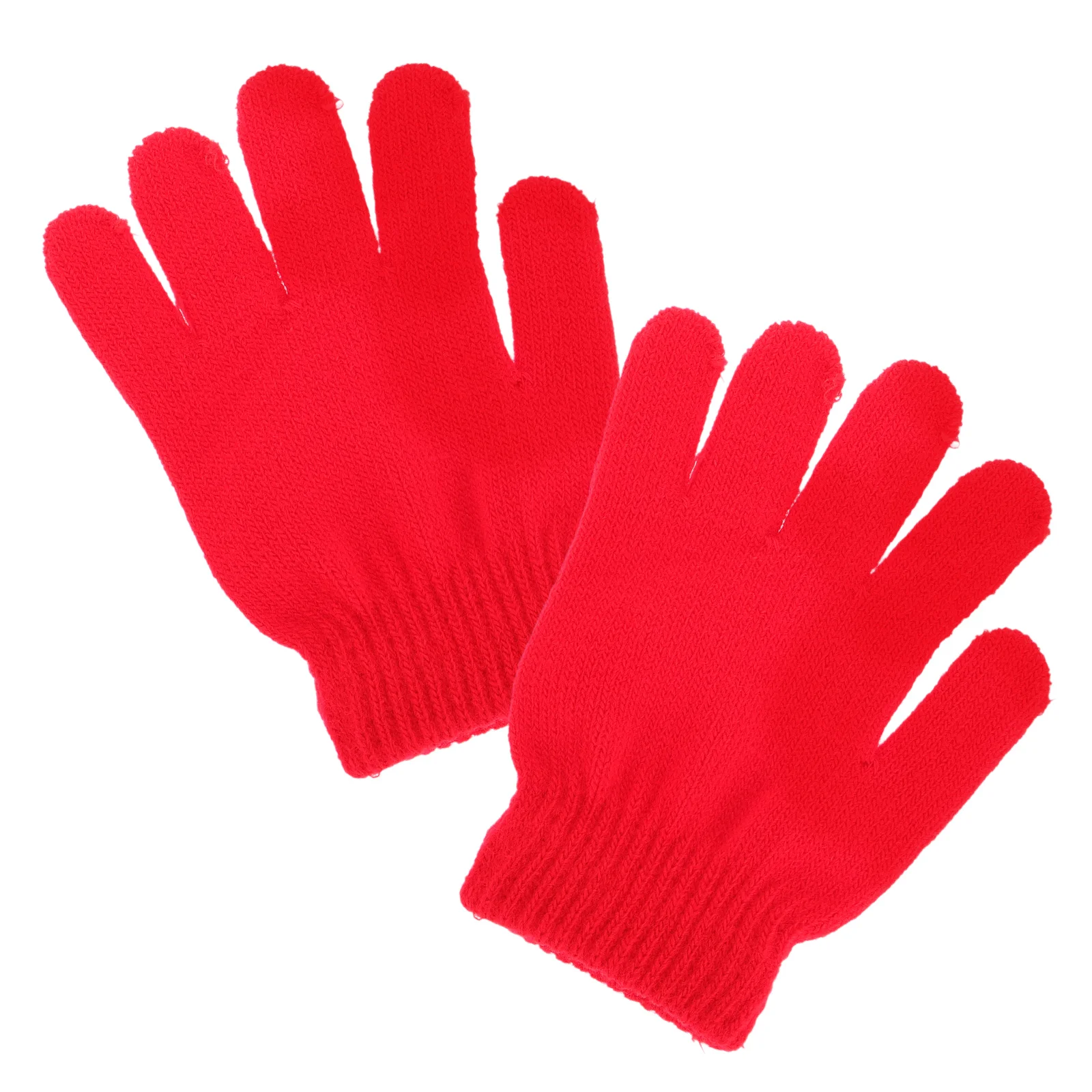 

Winter Kids Gloves Lightweight Warm Full Finger Stretchy Knit Match Scarf Hat Jacket Boots Keep Children Warm Dry Outside Travel