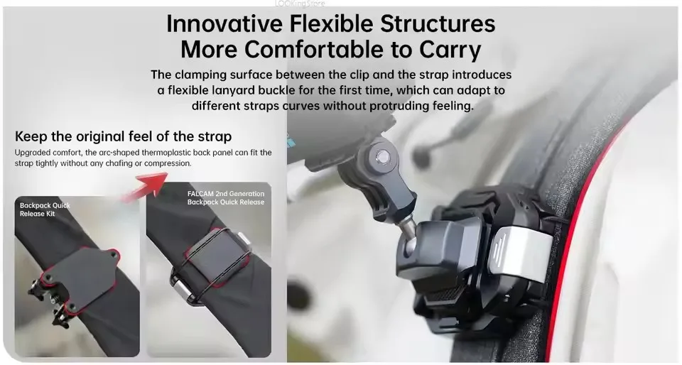 FALCAM F38 مجموعة الإفراج السريع لحقيبة الظهر V2 F38 B3803 F38B3803 قاعدة الإفراج السريع على ظهره V2 F38B3802 مشبك حزام الكاميرا