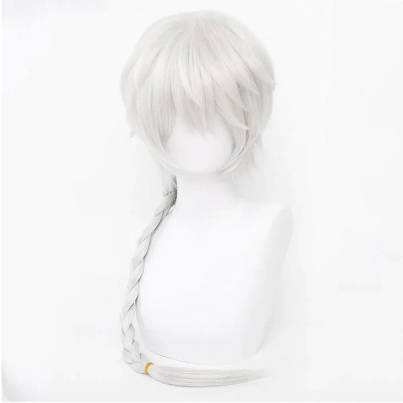 Anime Bungo Stray Dogs Season 4 Nikolai Gogol Cosplay Wig Bungo Stray Dogs Cosplay Gogol White Long Wigs + Wig Cap