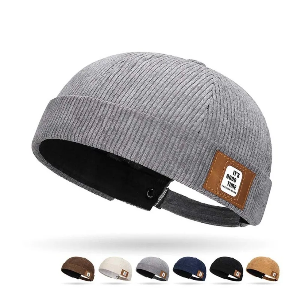 

Fashion Solid Color Vintage Docker Cap Adjustable Comfortable Dome Melon Cap Soft Round Hip Hop Hat Daily