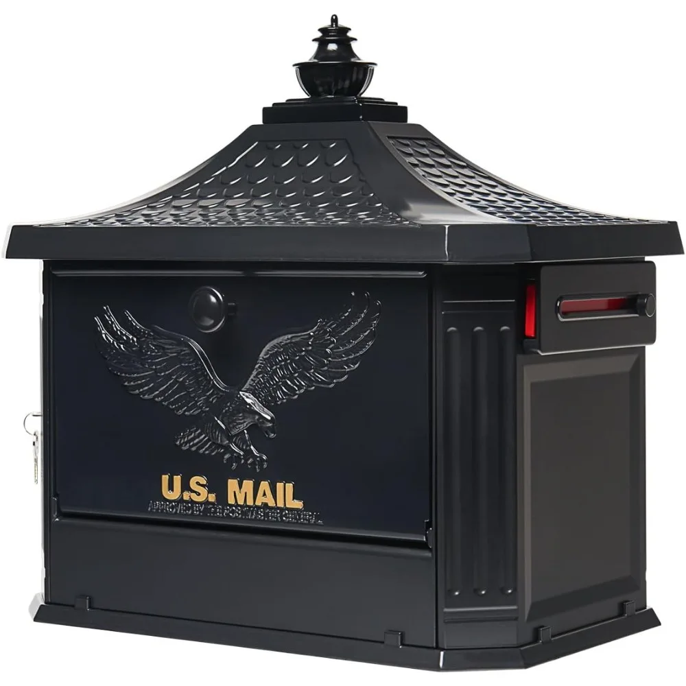 

Mailboxes Hamilton Cast Aluminum, Locking, Post Mount Mailbox, Compatibility Code C, HM200BAM, Black, Large Capacity