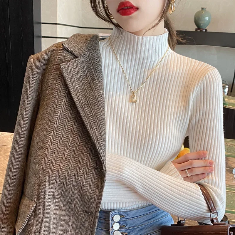 

Sweater Women Pullovers Long Sleeve Knitted Sweater Women Black White Knit Sweater Pullover Women Tops Sueters De Mujer J996