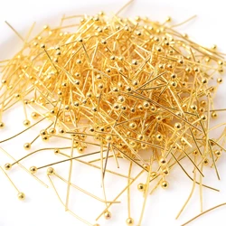 200Pcs/lot 20Mm Ball Head Pins Golden Plated Metal Round Ball Head Pins Components for Jewelry Making Finding Handcrafts