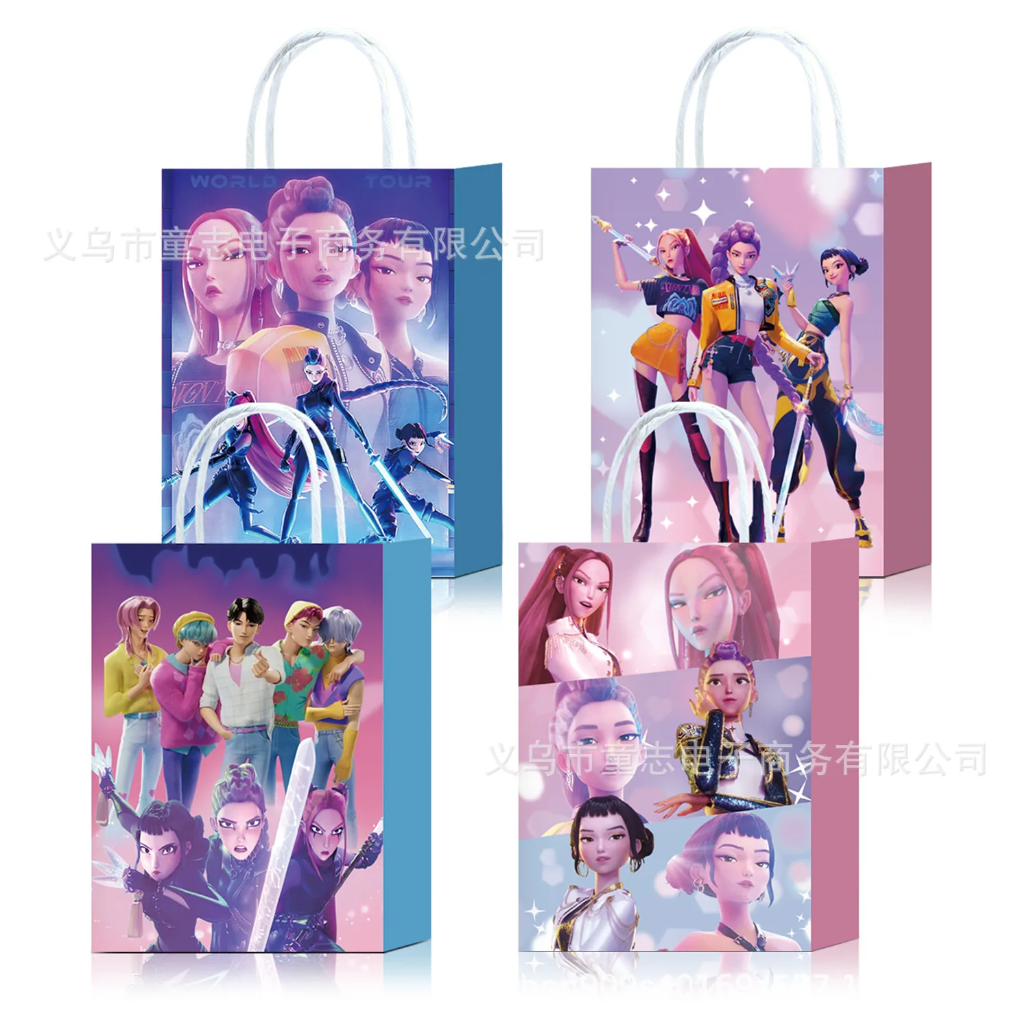 

10/12pcs Kpop Demon Hunters Storage bag Birthday Party Gift Bag Candy Loot Handle Treat Bag Package Supplies Christmas Gift