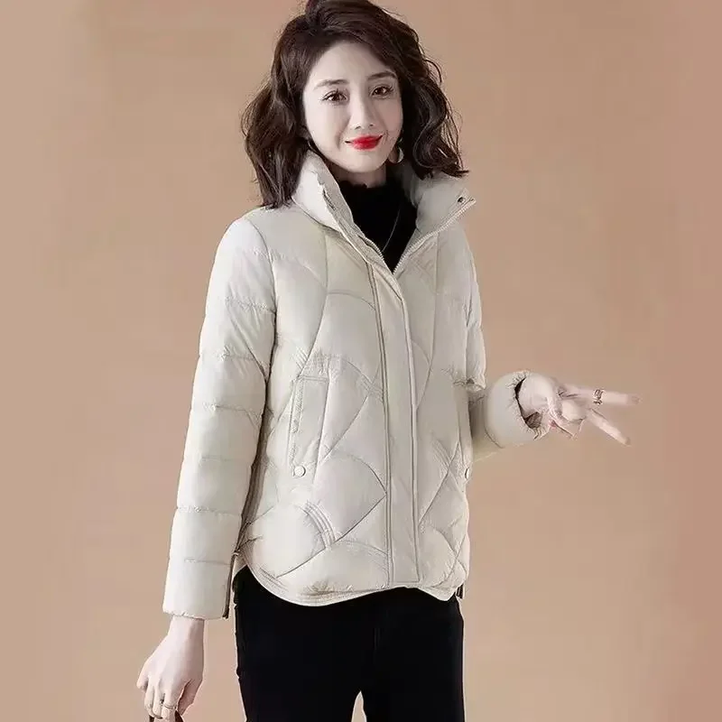 Short Duck Down Thick Padding Red Jackets for Women Woman Coat Quilted Padded Cropped Luxury Cheap Clothes Youth High Quality