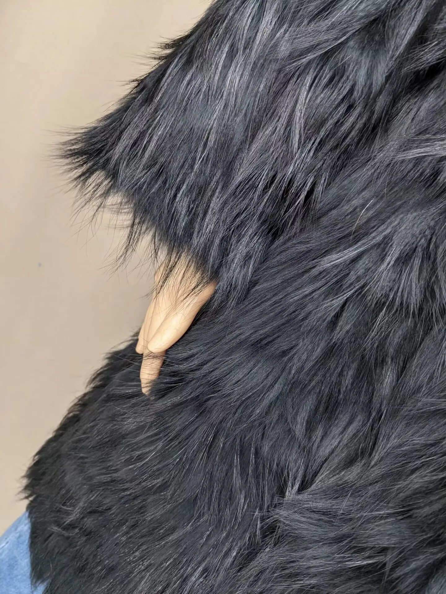 Women's Striped Real Silver Fox Fur Coat, Long Cardigen with Wool Lining, Big Size Clothes, Elegant Outwear, Spring, Lux18A09164