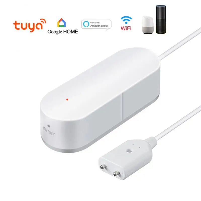 Corui WiFi Tuya เครื่องตรวจจับการรั่วไหลของน้ำอัจฉริยะมีเซ็นเซอร์เตือนการรั่วไหลของน้ำน้ำท่วมใช้ได้กับชีวิตอัจฉริยะ Google Home Alexa