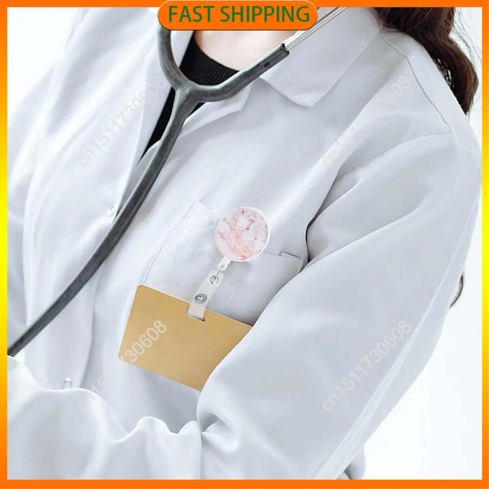 اشتري الآن 10 قطعة حامل شارة قابل للسحب بكرات شارة الممرضة مع مشبك التمساح بكرة شارة اسم الهوية المزخرفة لعامل المكتب #3