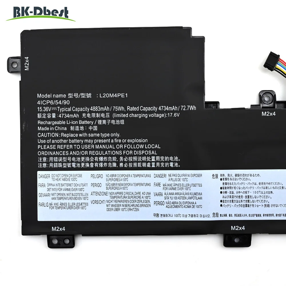 Bateria do portátil para Lenovo IdeaPad 5 Pro, XiaoXin Pro16 2021 RTX 16ACH6-82L5 16ARH7-82S, BK-Dbest, L20M4PE1, 15.36V, 75Wh, recarregável