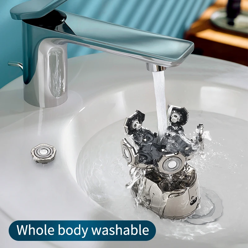 New 6-blade Men's Shaver LCD Digital Display Razor Six-in-one Multifunctional Shaver Beard Trimmer Shaving Machine Men Man Care