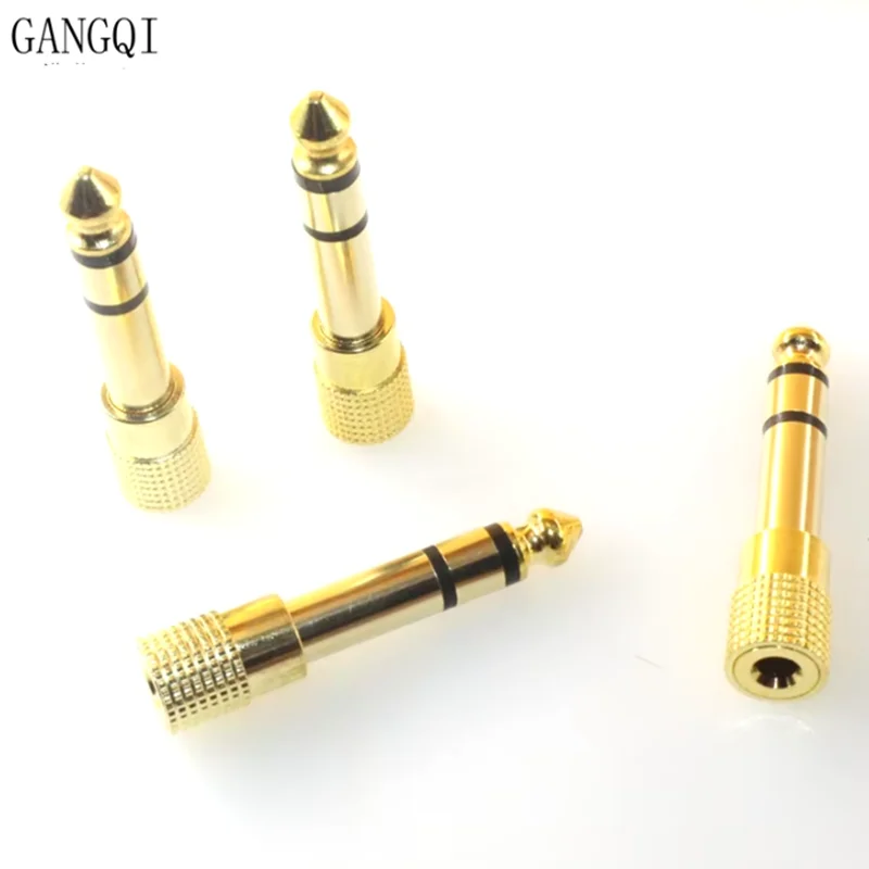 1PCS Audio 6.5 to 3.5 Adapter Microphone Mic Headset 3.5mm Female to 6.35 Male Plug Small to Large