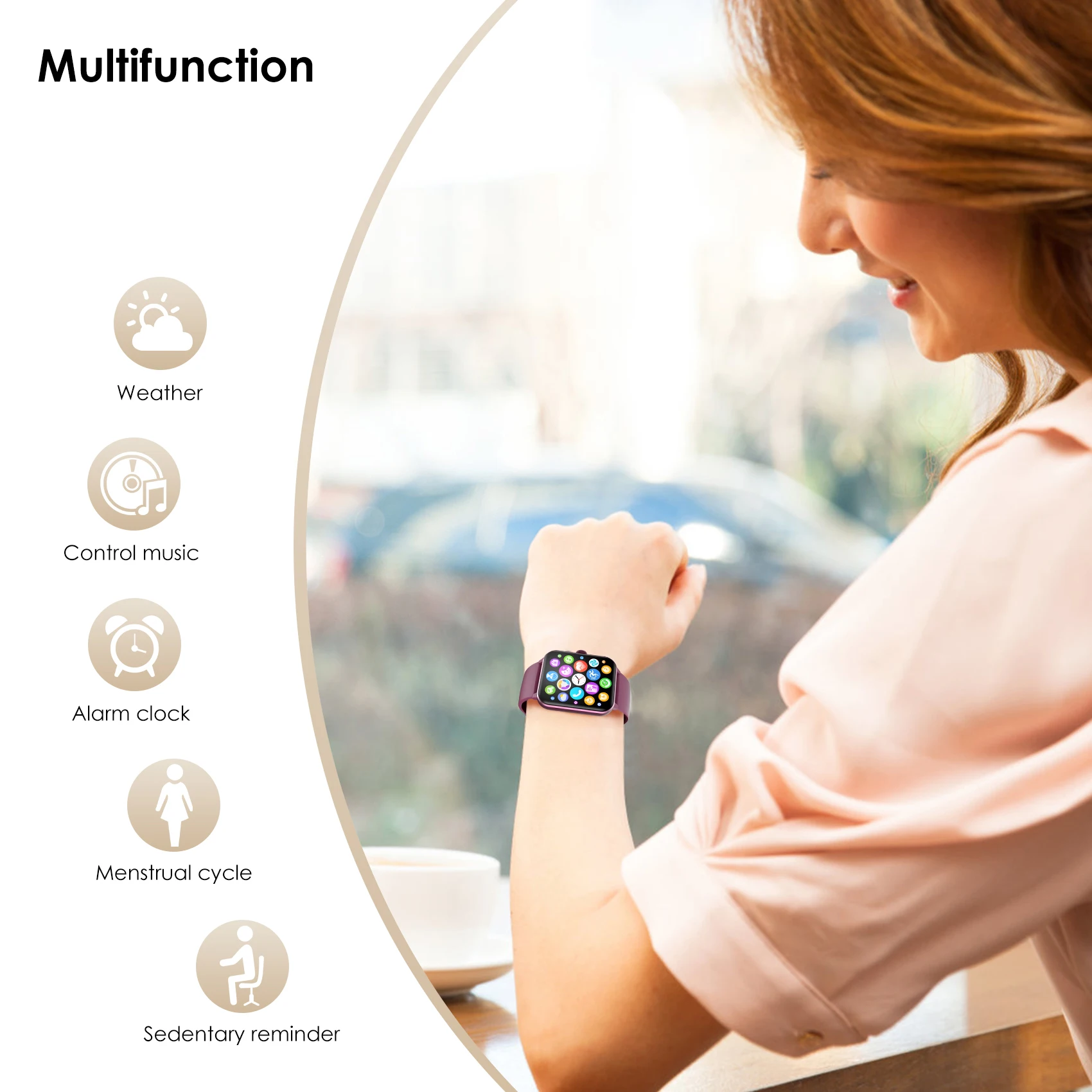 Blackview R50 Смарт-часы 1,85-дюймовый HD-экран с монитором сердечного ритма SpO2 100+ спортивных режимов IP68 Водонепроницаемые часы для мужчин и женщин