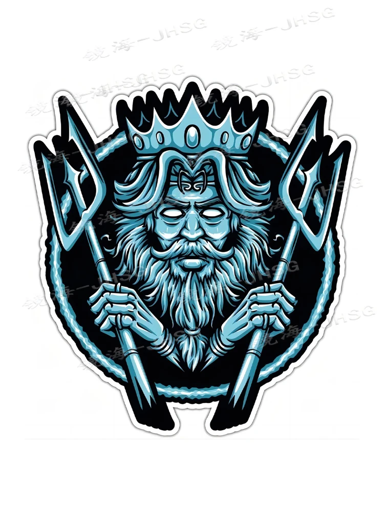 Poseidon Holding Trident God of the Sea Car Bumper Window Decal Decal - Customization Support