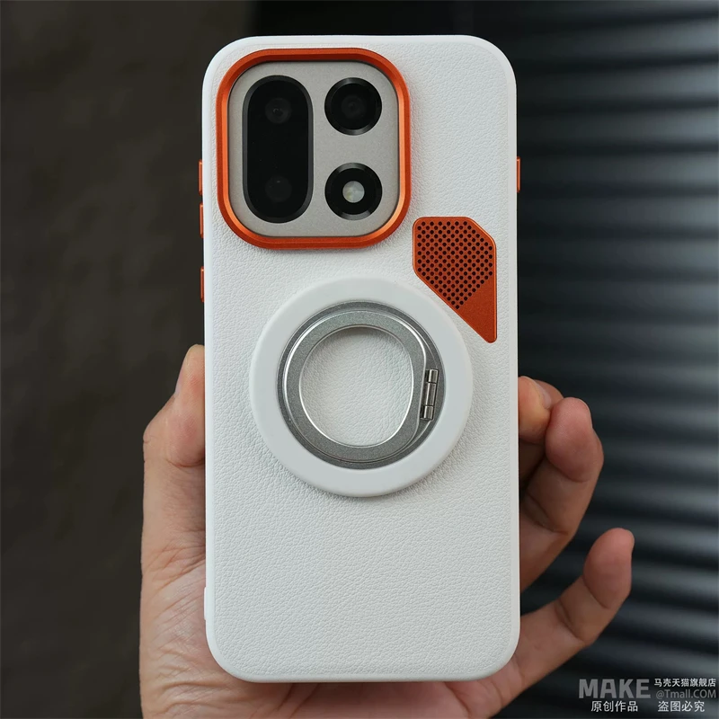 For OnePlus 15 Case Magnetic MagSafe Luxury Silicone Leather Holder Ring Back Cover For OnePlus15 5G One Plus 15 Cooling Bumper