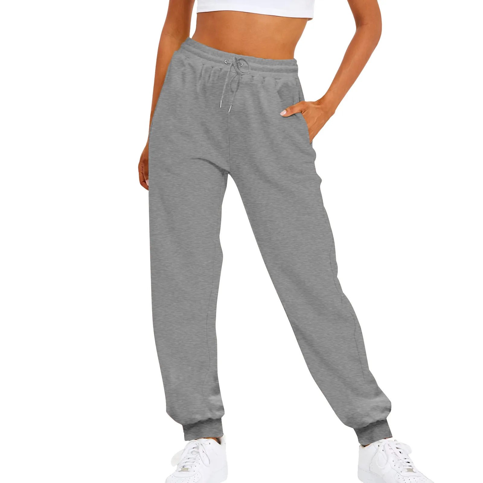 

Fashion Women's Casual Pants Joggers Sweatpants Solid Color Drawstring High Waist Wide Leg Trousers Streetwear Casual Outfits