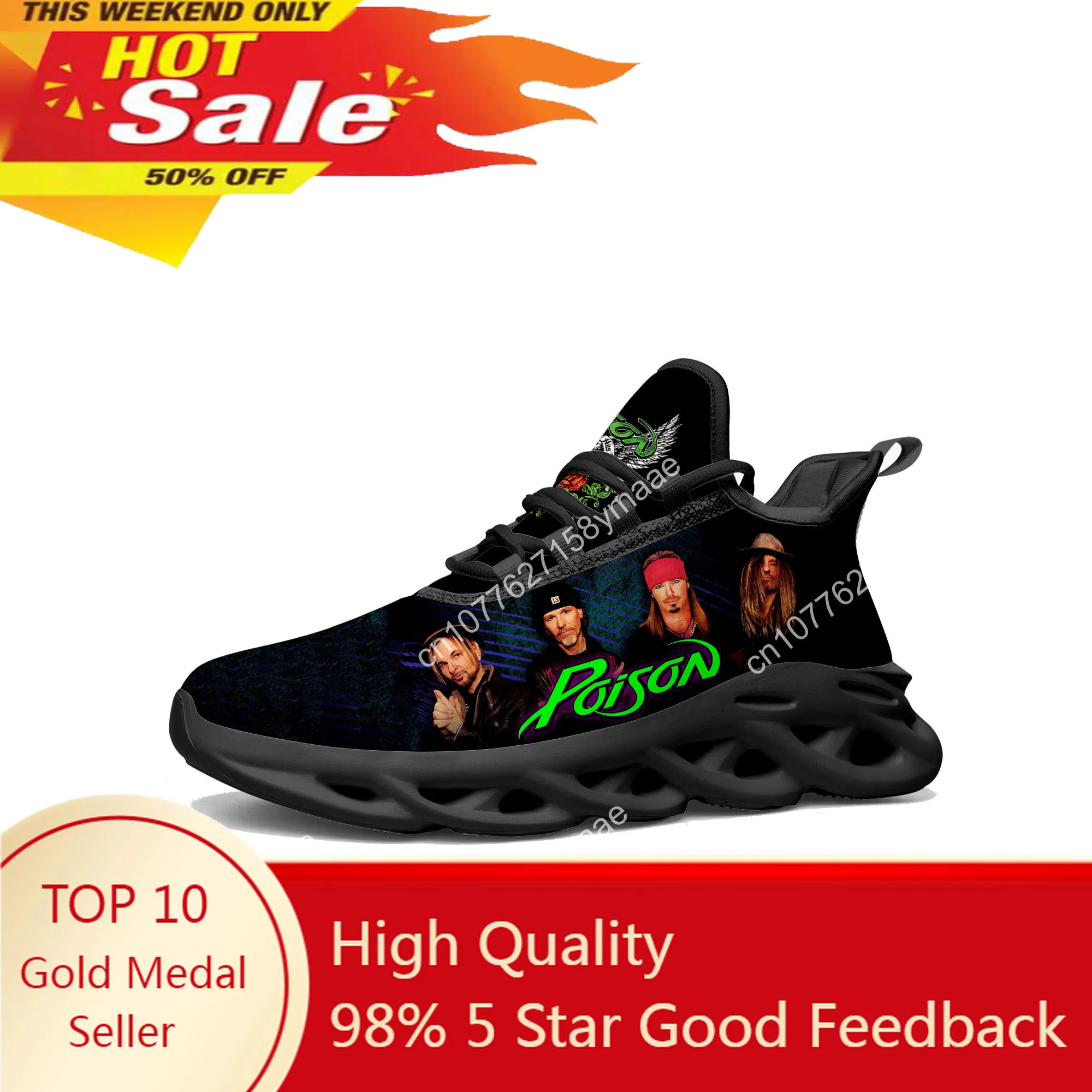 Poison Band Rock Flats Sneakers Mens Womens Sports Running Shoes High Quality Sneaker Customization Shoe Lace Up Mesh Footwear