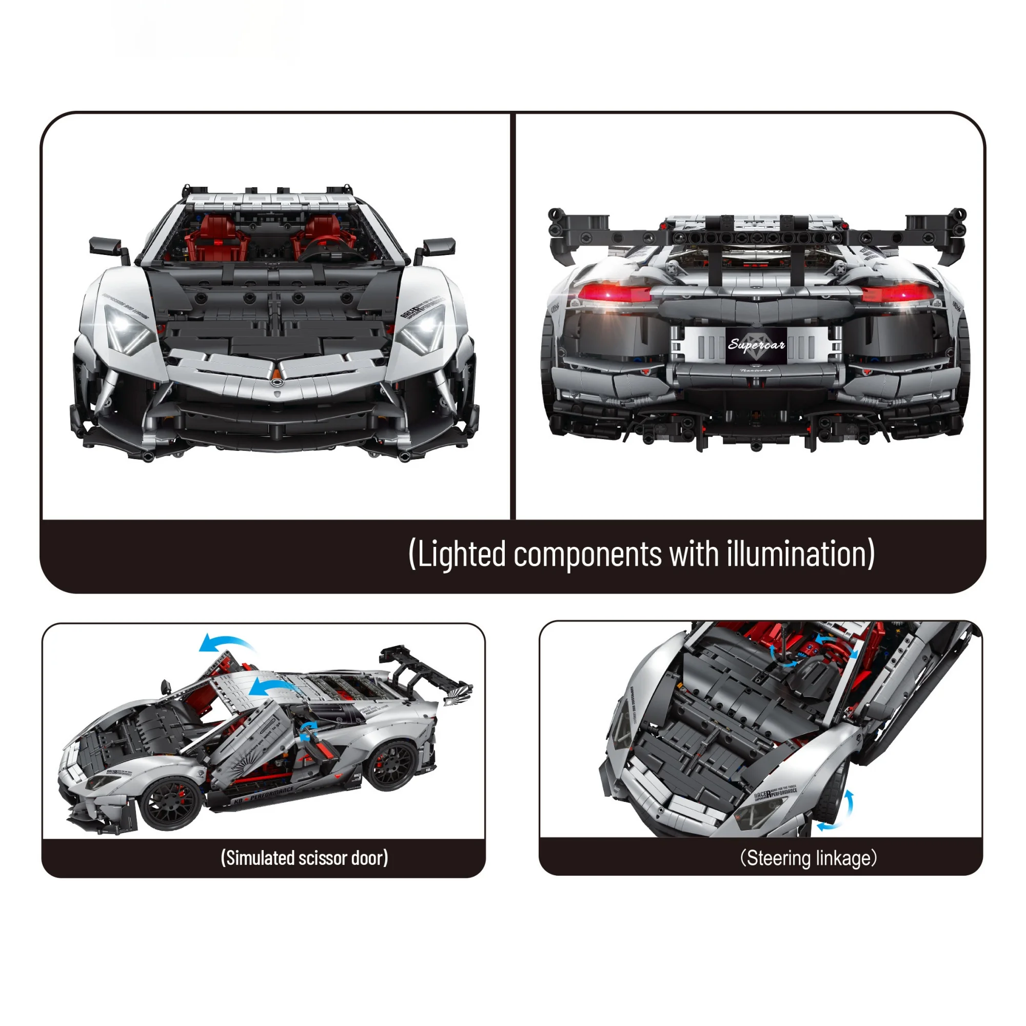 4999PCS 1:8 Technical Sports Racing Car Building Blocks Large Scale Vehicle Model Bricks Collectible Assembly Set for Adult Gift