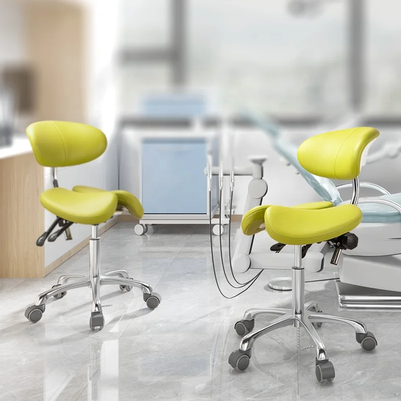 Ergonomic Adjustable Dental Saddle Stool Modern Lift Swivel Chair for Dentist for Laboratory School Workshop Hospital Use