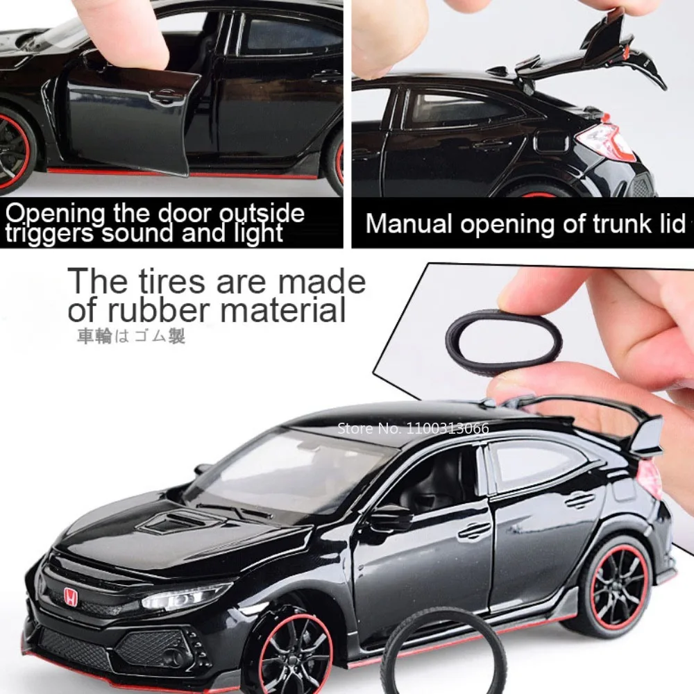 1/32 Honda Civic 3227a Legierung Auto Modell Spielzeug Metall Druckguss Modell Geländewagen mit Rückzugs funktion Fahrzeug Spielzeug für Jungen Sammlung Geschenke