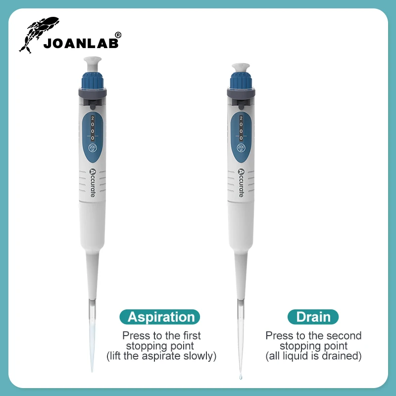 JOANLAB Laboratory Pipette Autoclavable Digital Adjustable Micropipette Lab Equipment With Pipette Tips