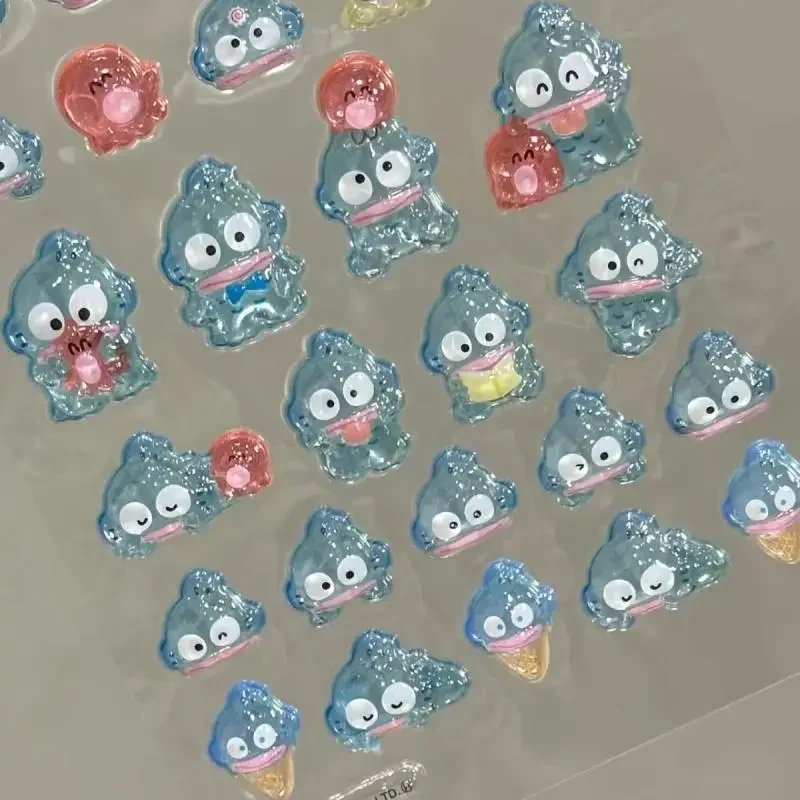Kawaii Sanrio Hangyodon Cartoon 3D Relief Cute Jelly Stickers Ragazze Adesivo decorativo Periferico creativo Regali di compleanno
