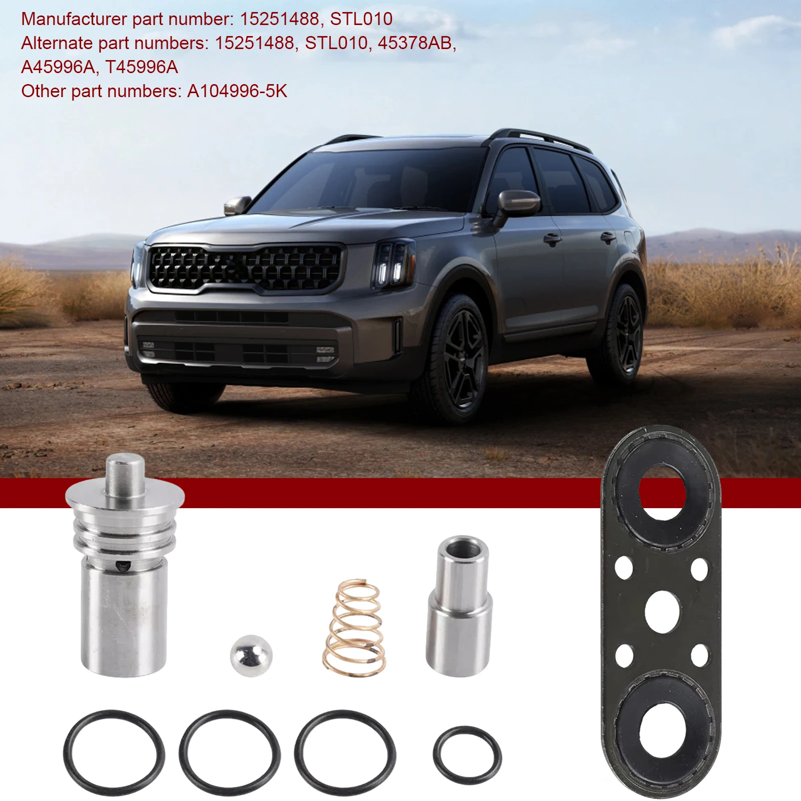 مجموعة ترقية نظام تبريد ناقل الحركة تحل محل مجموعة ترقية صمام تجاوز المبرد STL010 مع حشية تجاوز لـ 6L80 8L80