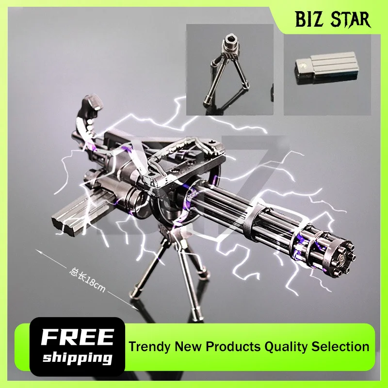 18cm/7,08 cala gra dla pokoju M134 karabin maszynowy Gatling obrotowe urządzenia peryferyjne do gier pistolety zabawkowe metalowe modele broni Prop ozdoby rzemieślnicze