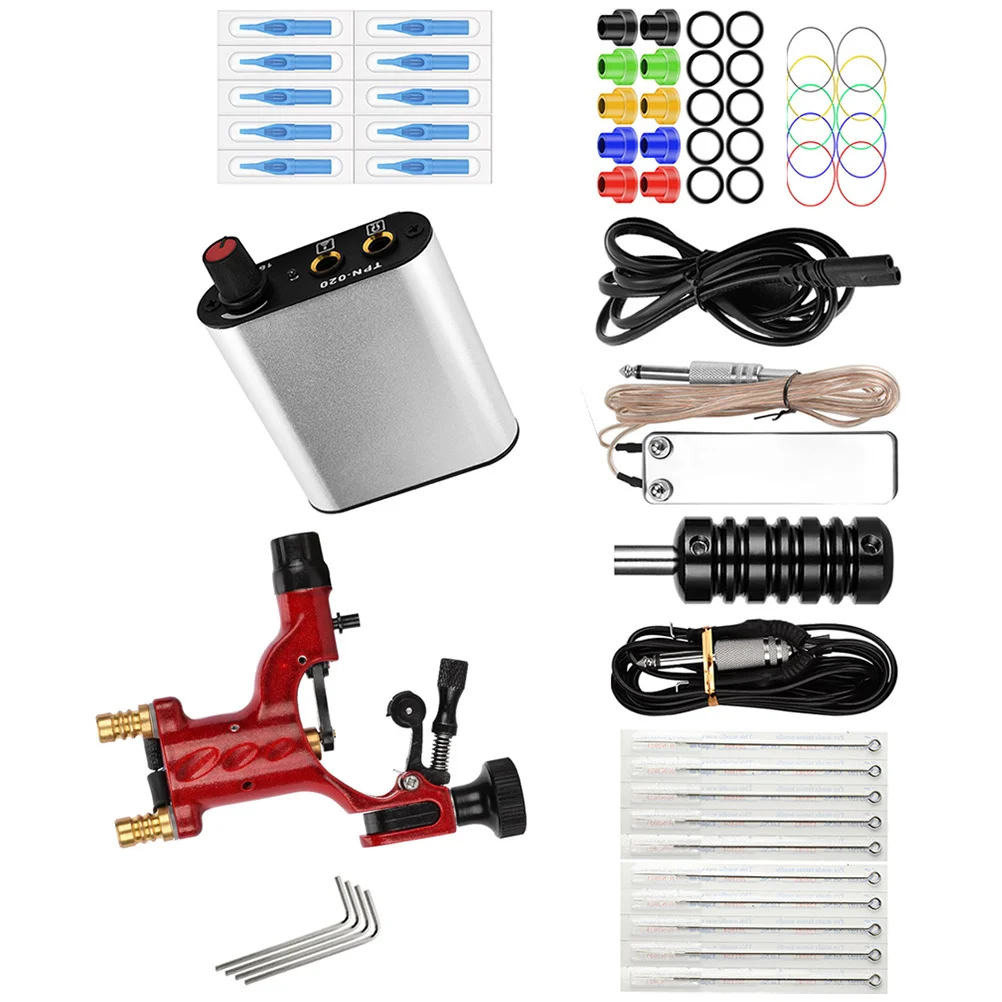 

1Set Portable Rotary Tattoo Machine Sturdy Motor Stable Power Complete Professional Tattooing Kit for Beginners