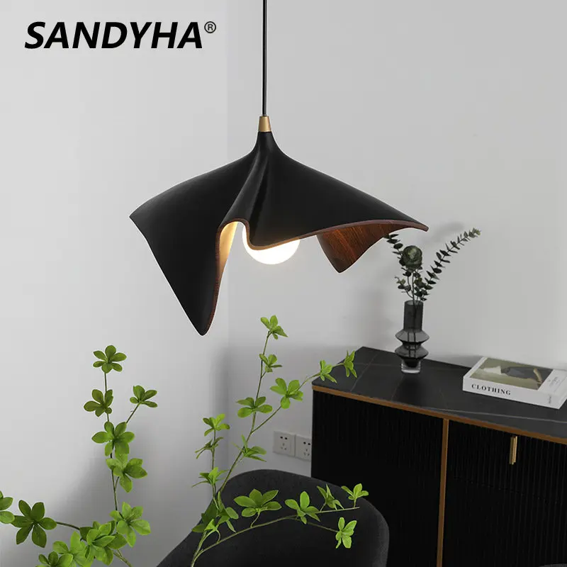 sandyha resina black led lustres para salao luzes pingente lampada para quarto sala de estar plafond lustre salao 01