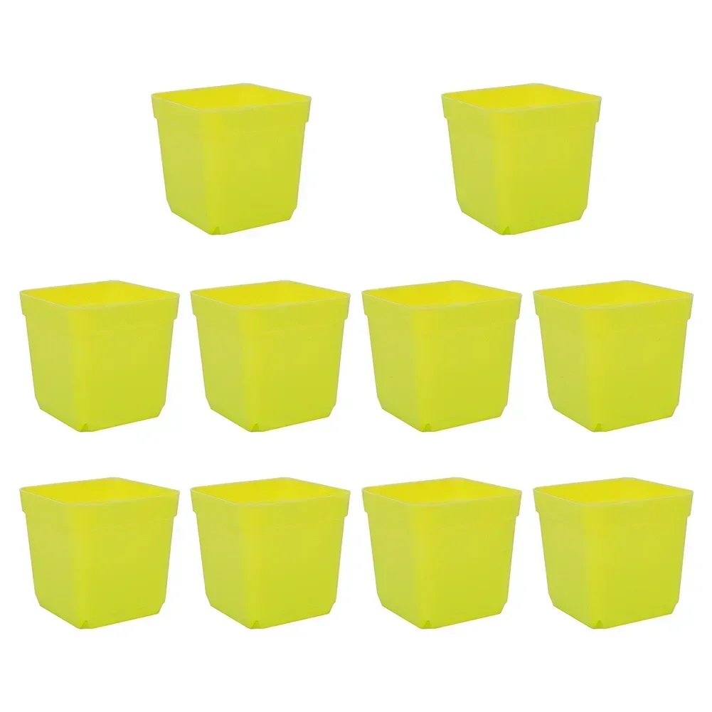 10Pcs 5.5cm Square Plastic Succulent Pots Plant Pots With Bottom Drainage Design For Displaying Small Succulent Plants