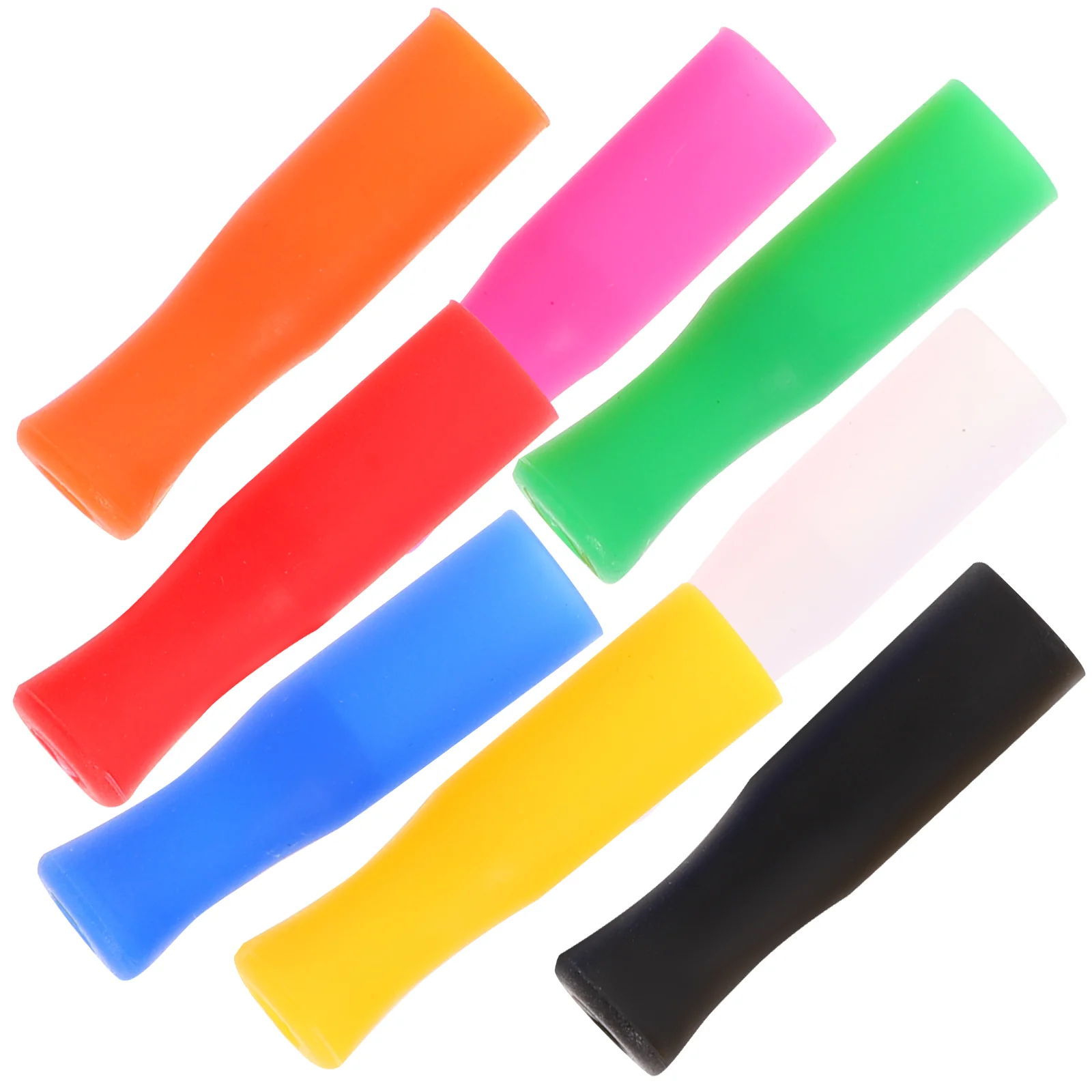 8pcs Silicone Straw Tips Multicolored Food Grade Tips Covers for Stainless Steel Drinking Straws (Red, Yellow, Rosy, Blue,