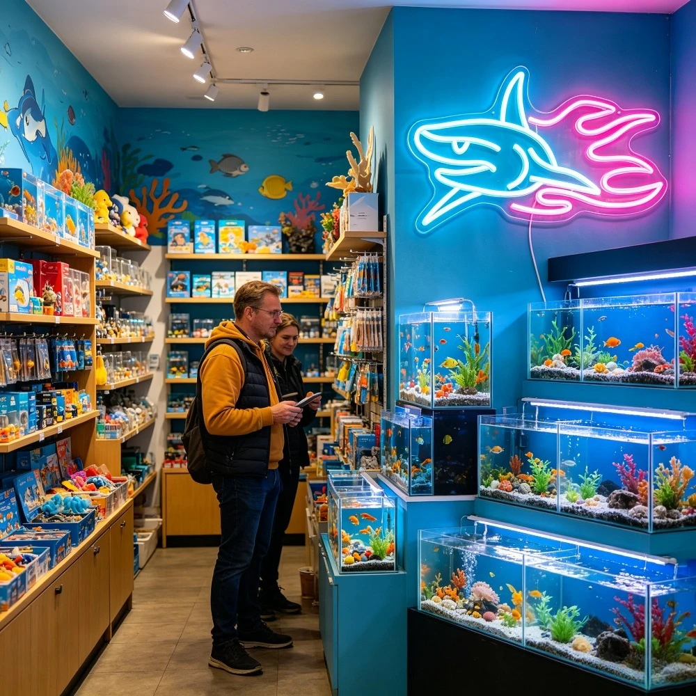 Shark Neon Sign Dimmable LED USB Wall Light for Bar Club Man Cave Garage Ocean Theme Party Living Room Home Wall Art Decor Gift