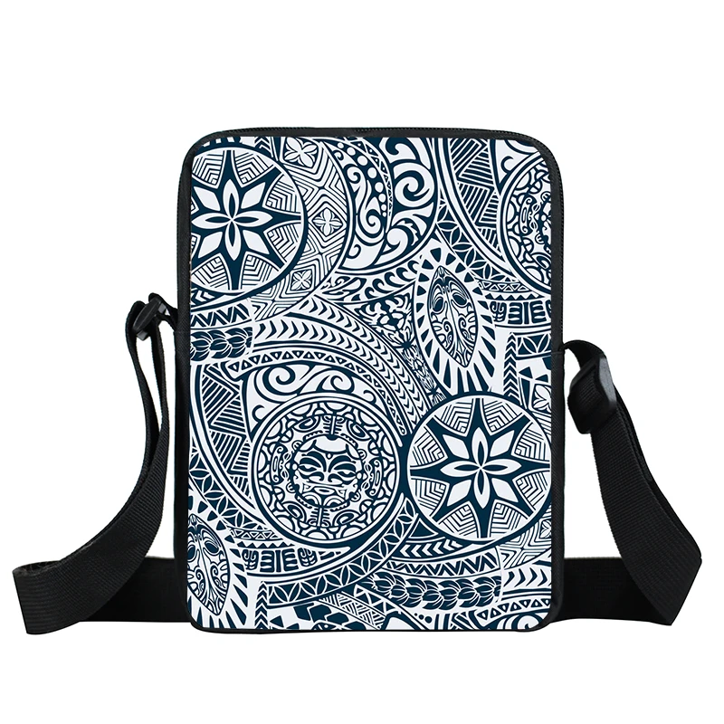 Polynesian Tribal Print Messenger Bag Women Hibiscus Flowers Turtle Handbags Hawaiian Style Crossbody Bag Phone Houlder Bookbags