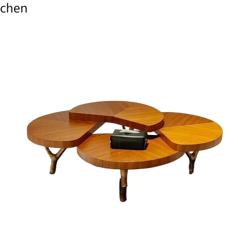 HT living room home villa modern light luxury high sense creative water lily design art tea table