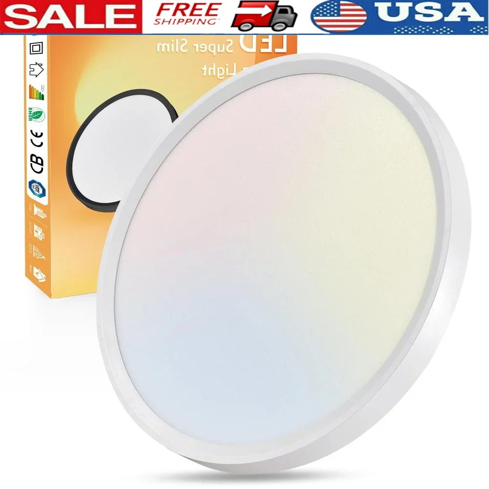 Lampu Plafon LED 20 Inci 40W 4350LM CCT Dapat Dipilih 3000K 4000K 6000K Ultra Tipis Hemat Energi