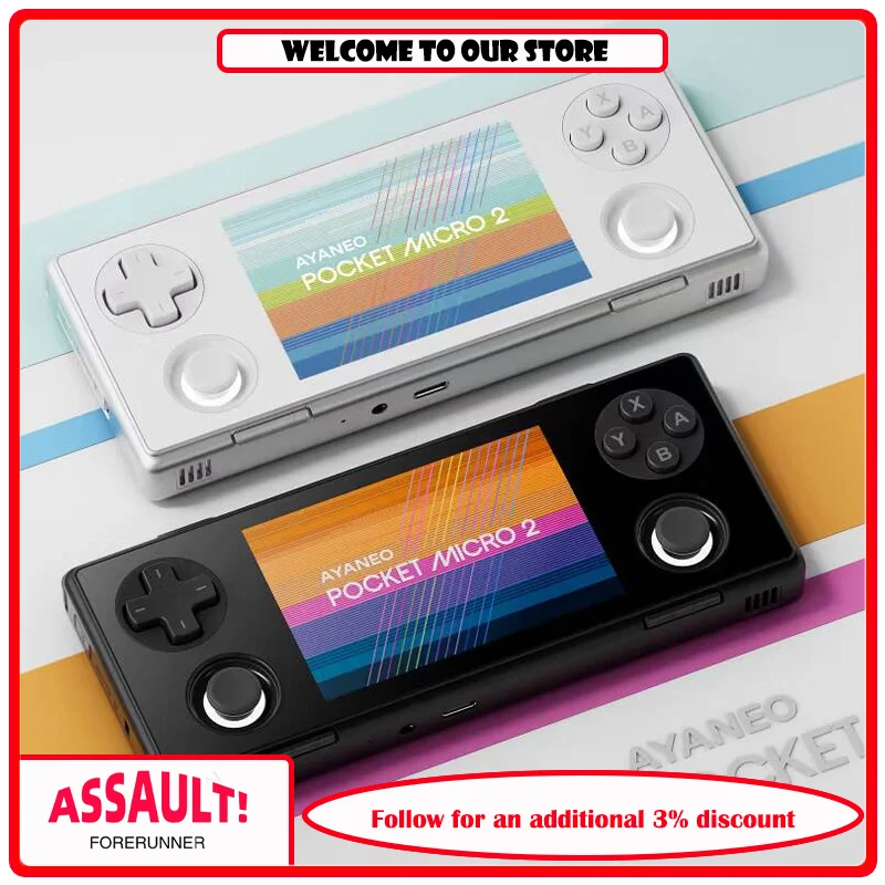 Портативная игровая консоль AYANEO Pocket MICRO 2 Mini Retro с 3,5-дюймовым IPS-экраном, Android, 3950 мАч