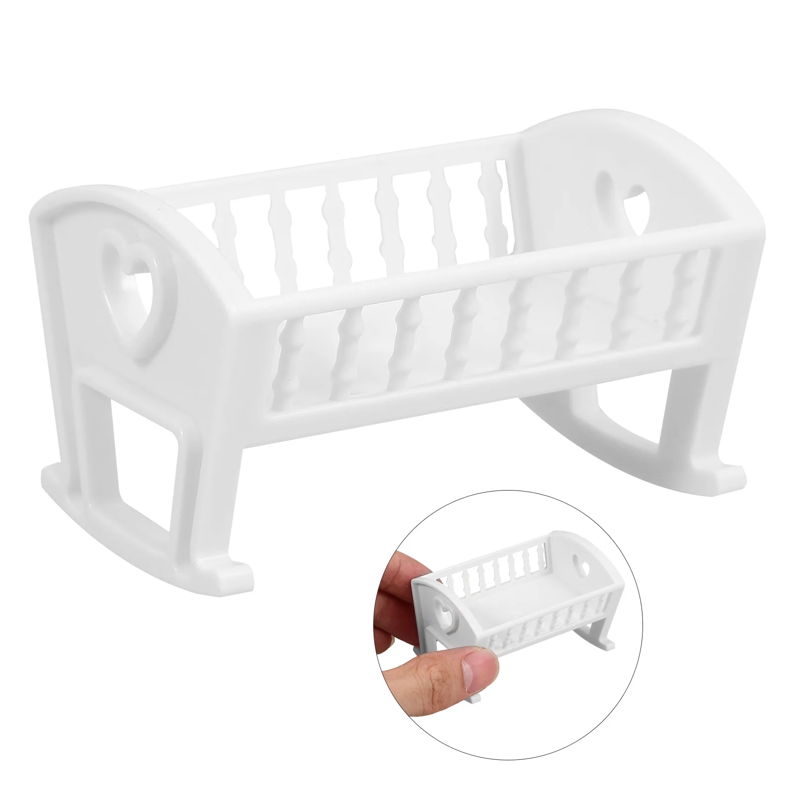 House Small Furniture Toys Miniature Crib Bed Decorations Abs Prop Model Ornament