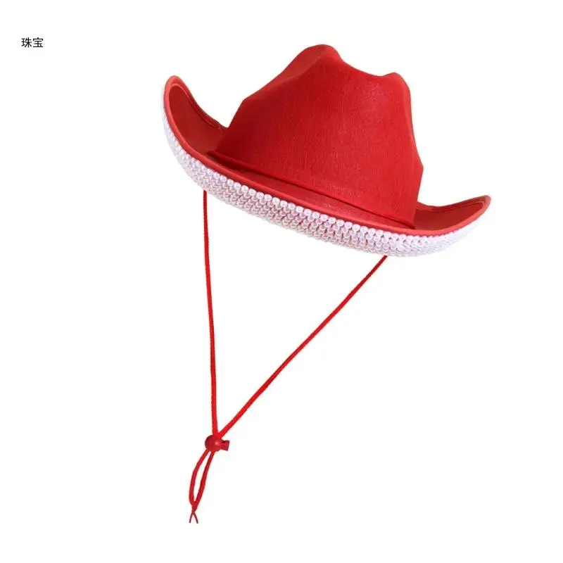 

X5QE Wear Resistant Cowgirl Hat for Woman Male Breathable Cowgirls Hats Ethnic Traveling Cycling Photography Western Hat