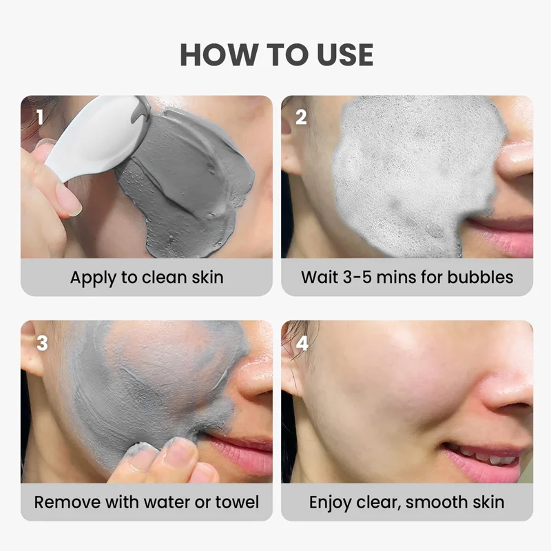 قناع YUITIKUE Holy Basil Bubble Clay مع 13% PHA و22% طين طبيعي - تنظيف عميق ذاتي الرغوة، والتحكم في الزيت وتنقية المسام ​