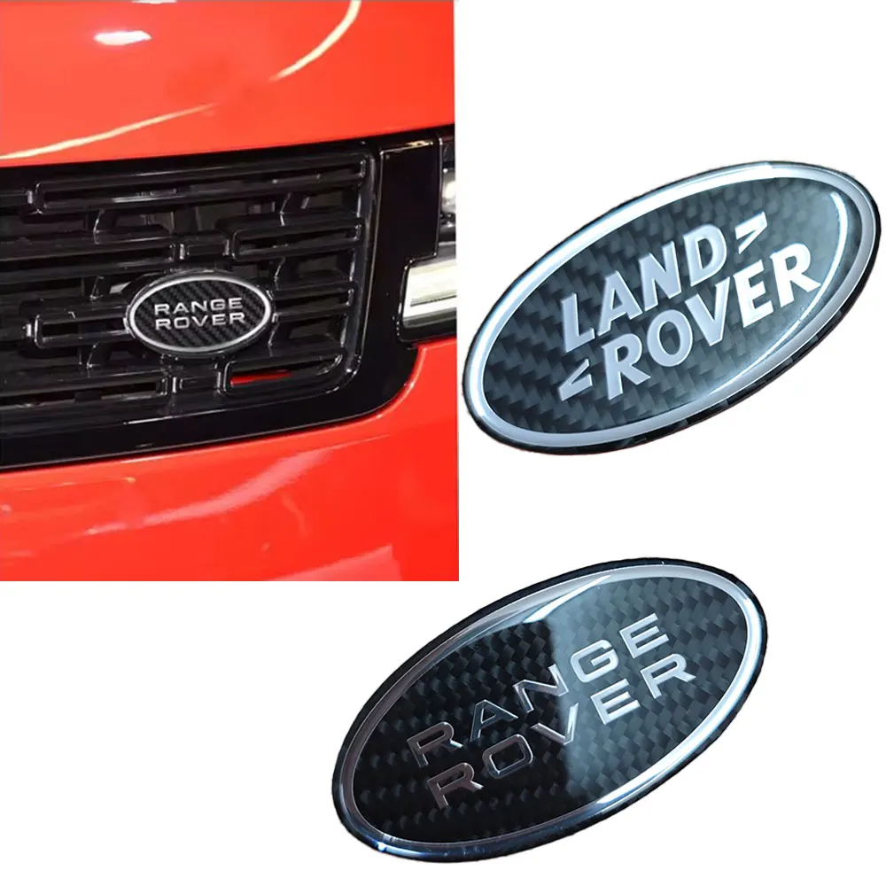 3d Carbon Logo Land Rover Emblemat Samochodowa przednia kratka Naklejka tylna do Land Rover Discovery 2 3 4 5 Defender Evoque Accessorie