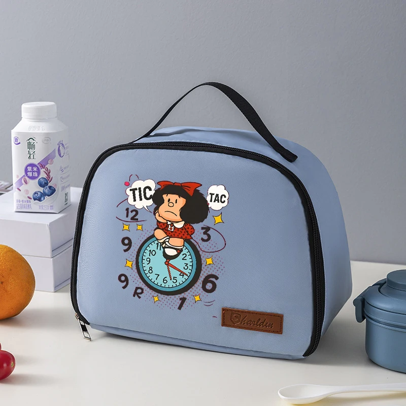 MAFALDA  Women Portable Lunch Bag Waterproof Thermal Insulated Lunch Box Bento Pouch Insulation Bag Student Thickened Lunch Bag image 4