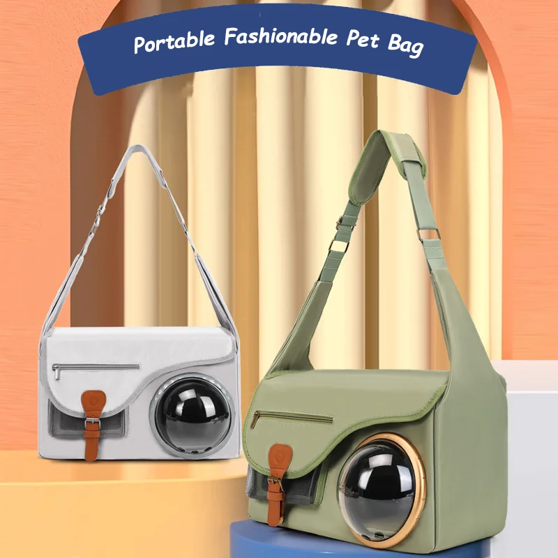 

2025 New pet backpack crossbody space capsule cat bag large-capacity portable folding hand-held cat bag