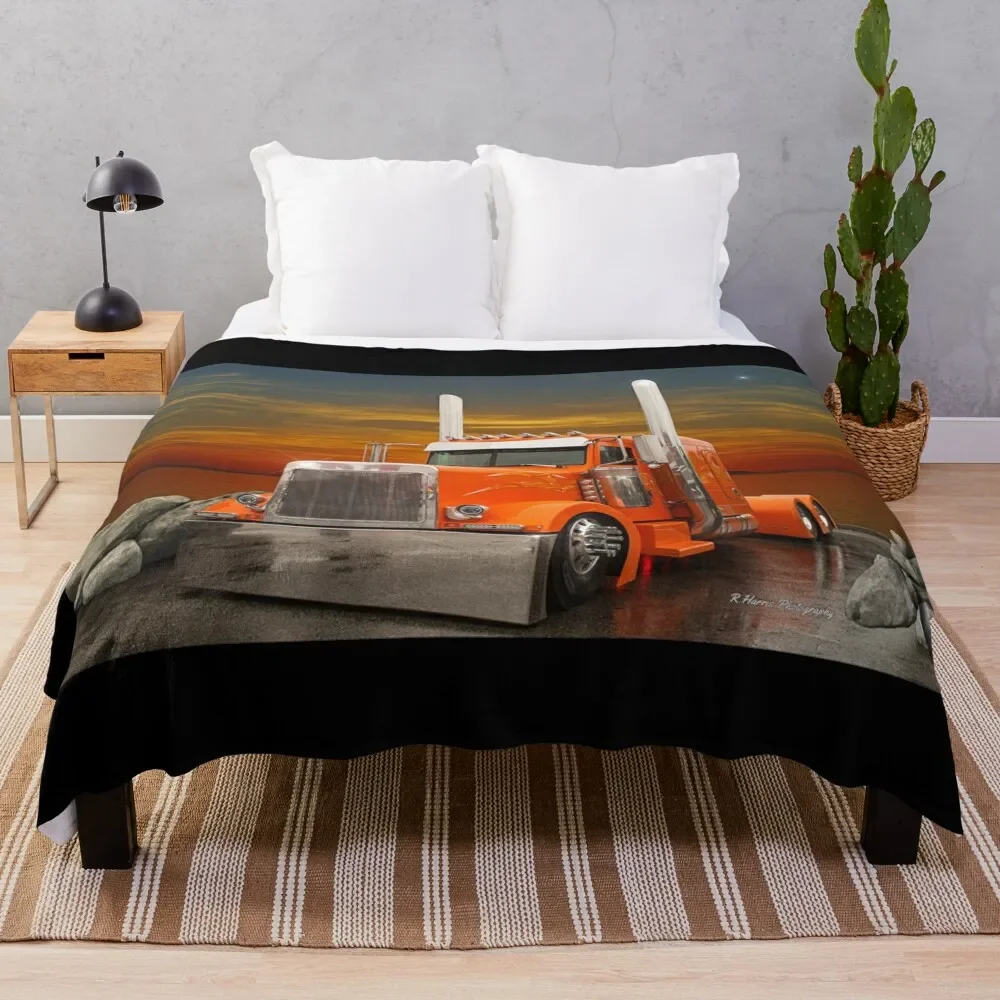 

Orange Peterbilt Throw Blanket Comforter sofa bed Decorative Sofas Stuffeds Blankets