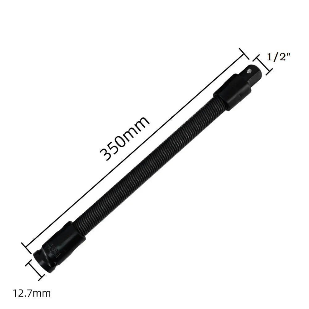 Socket Extension Bar Adapter with 1 2 Inch Square Drive Flexible Shaft and Polished Chrome Finish for Ratchet and Power Tool Use