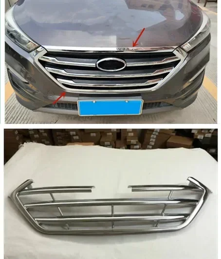 For Hyundai Tucson 2015-2018 ABS Chrome car grille decorative frame front grid decoration frame protection car accessories